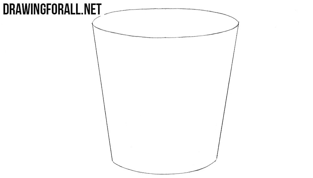 How to draw a bucket easy