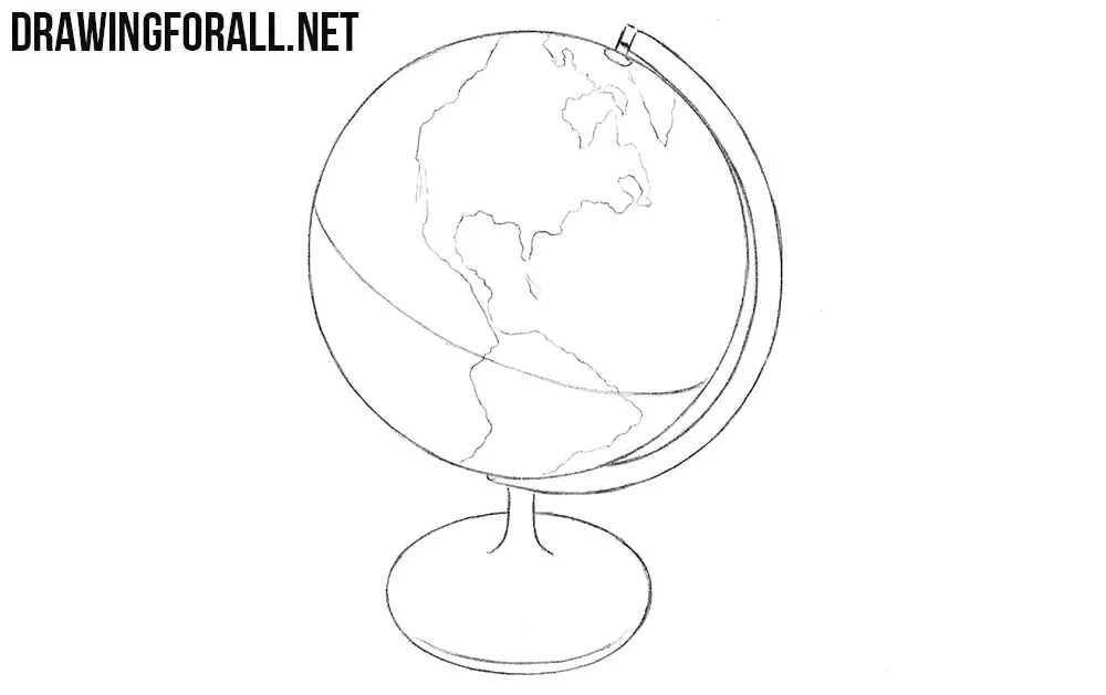 How to draw a globe step by step