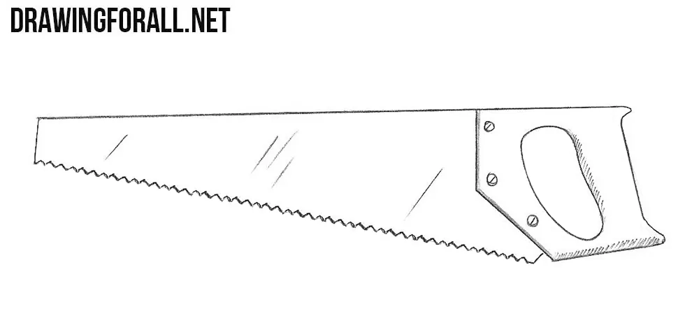 How to draw a hand saw