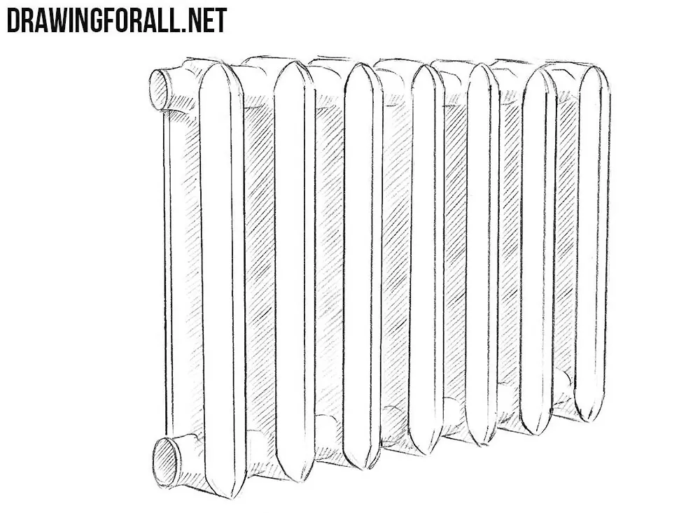 How to draw a heating radiator
