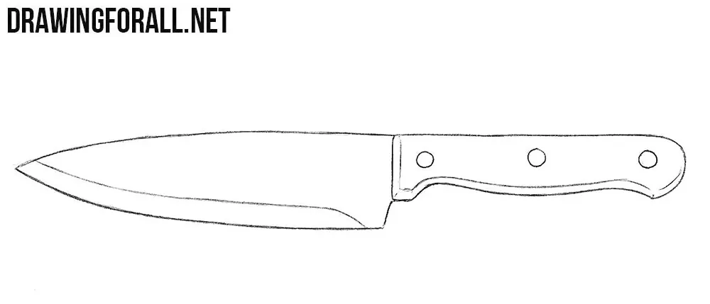 How to draw a kitchen knife