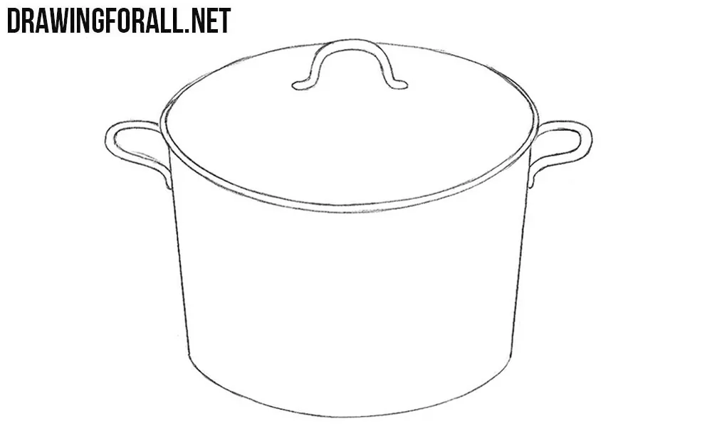 4 How to draw a saucepan step by step