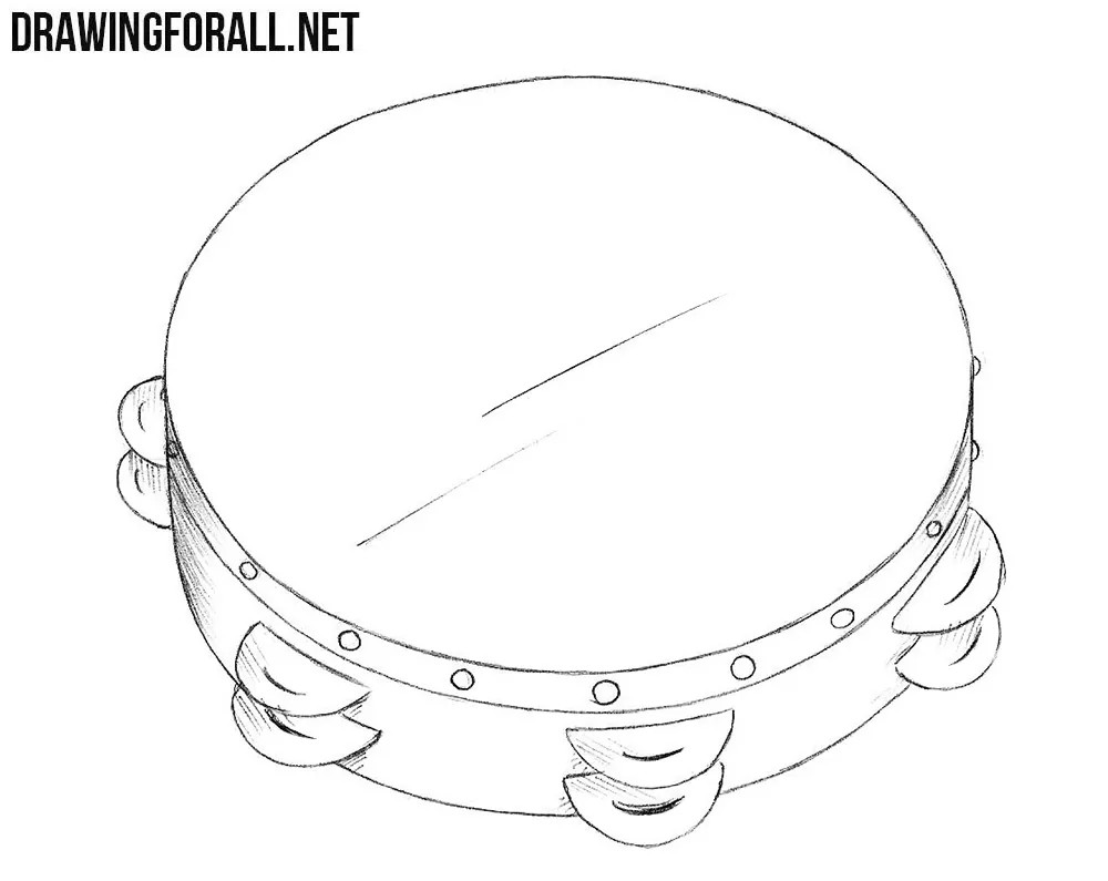 How to draw a tambourine