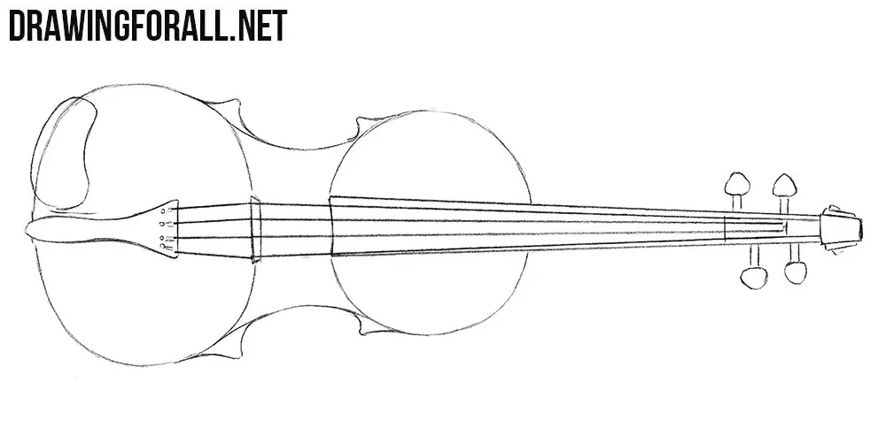 How to draw a violin easy