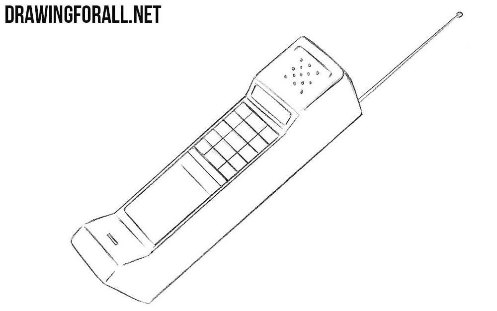 How to draw an old style phone
