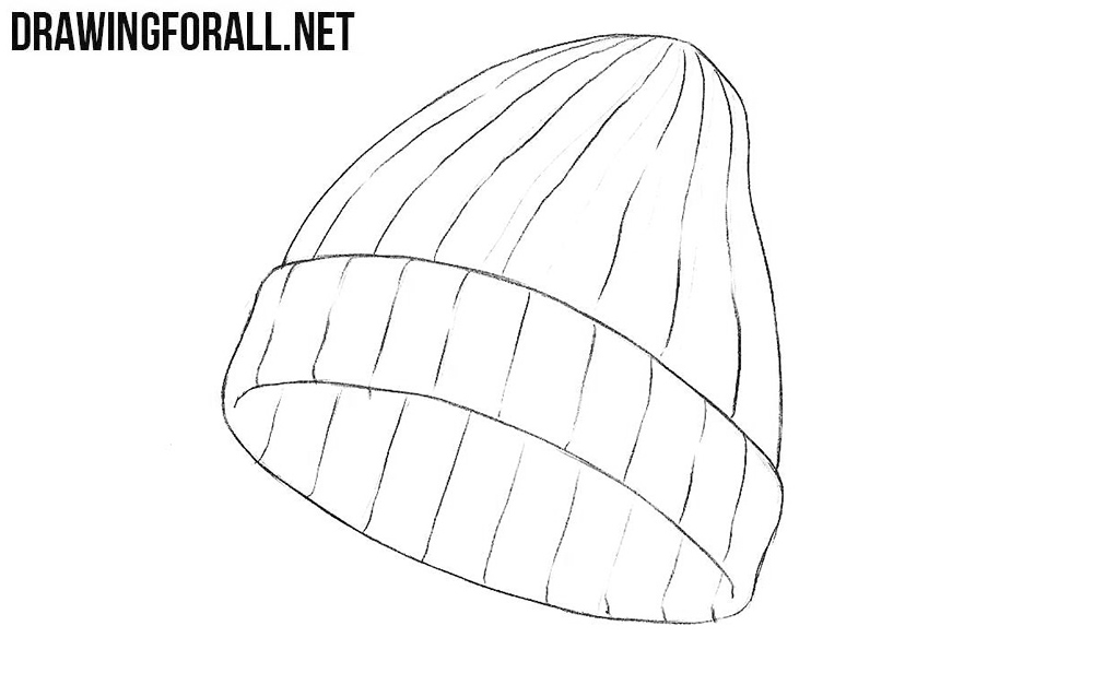 Knit hat drawing tutorial