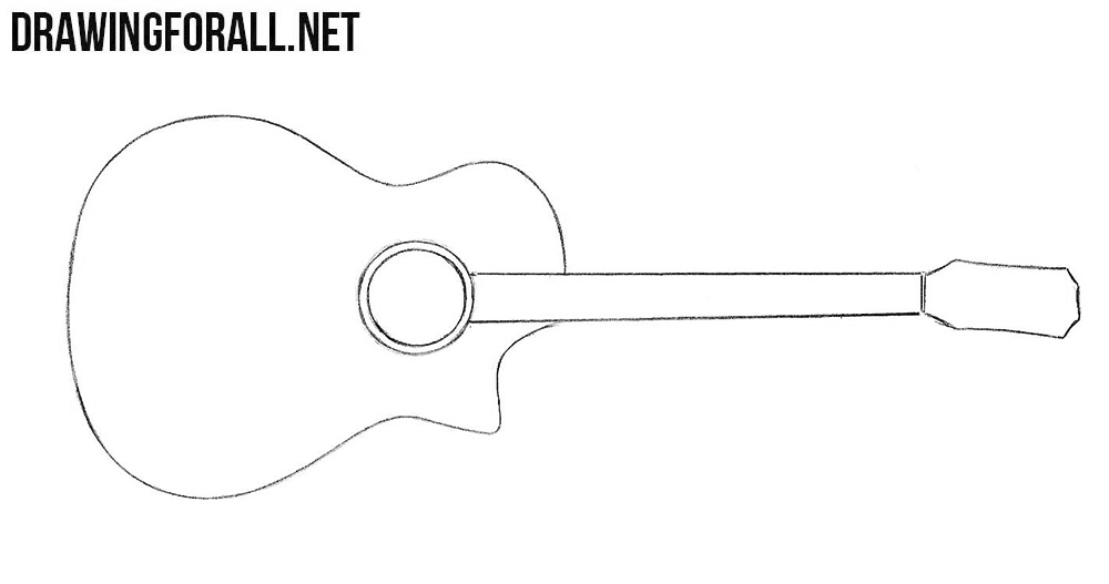 Learn how to draw a guitar step by step