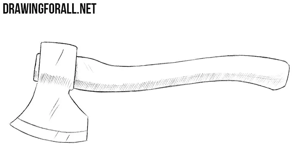 how to draw an axe