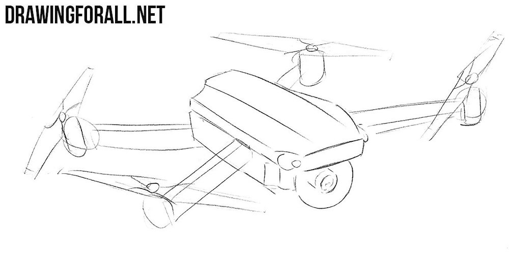 how to sketch a quadcopter step by step