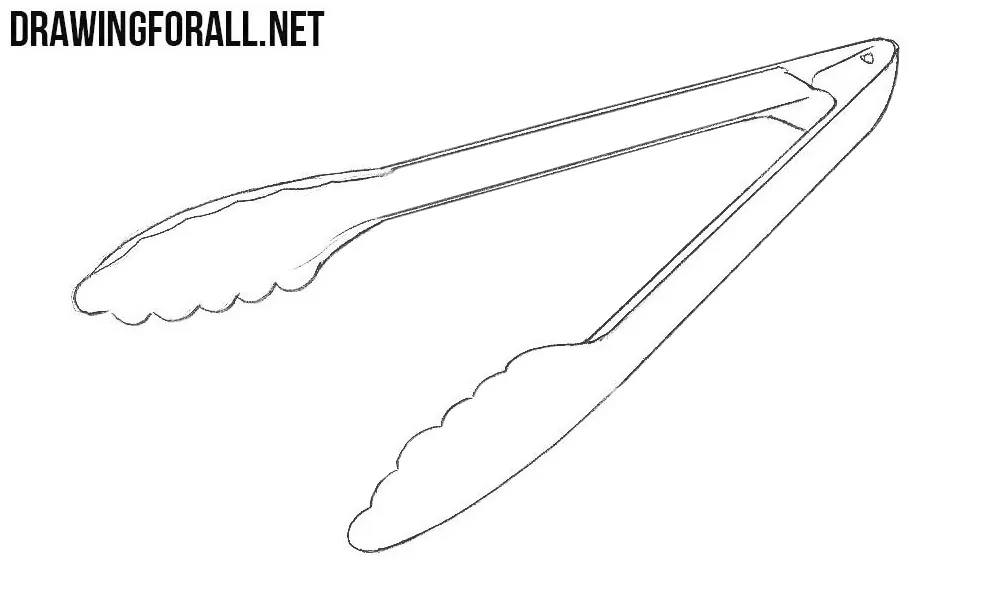 learn to draw tongs step by step