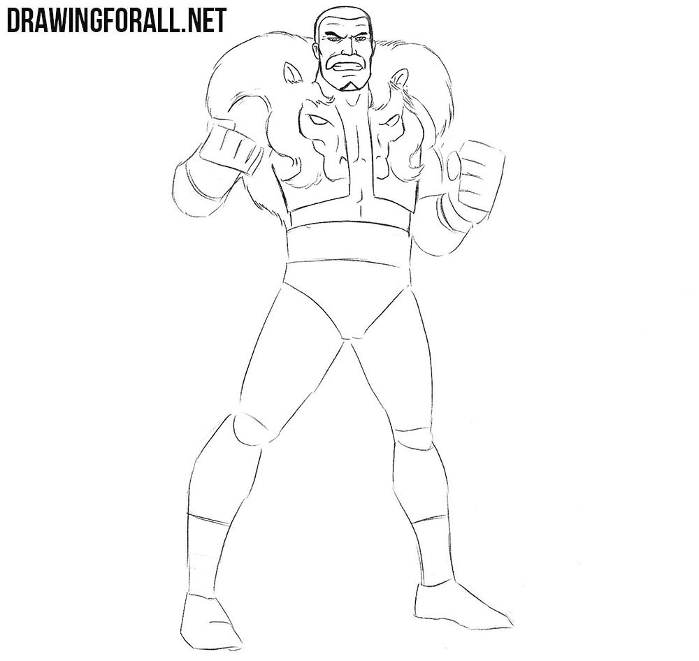 How to draw Kraven the Hunter step by step
