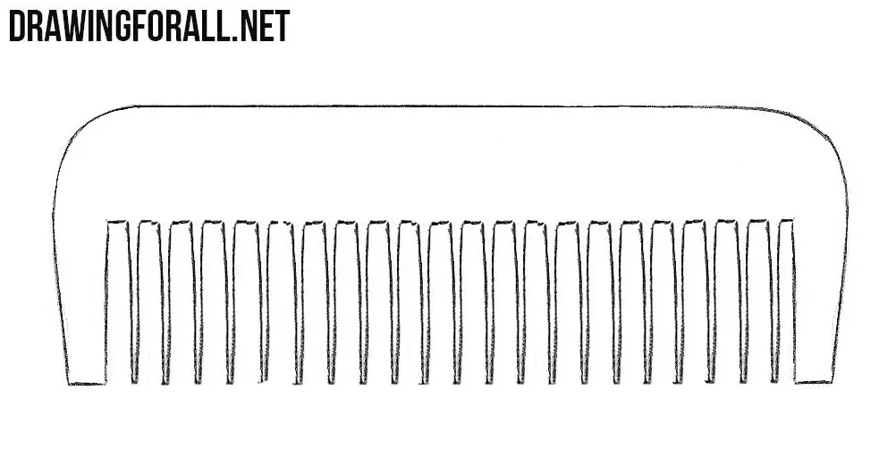 How to draw a comb step by step