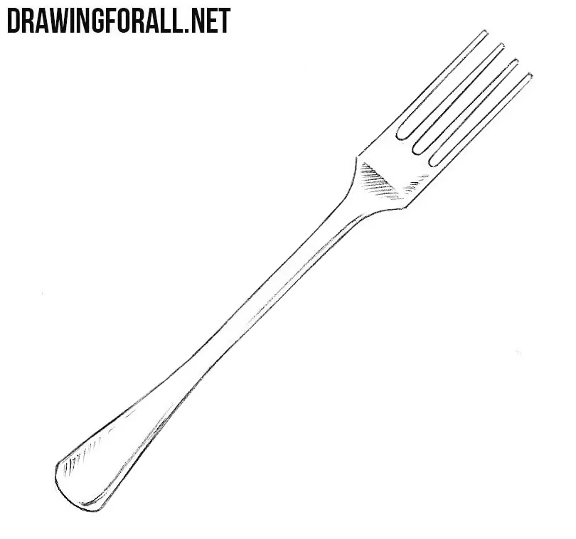 How to draw a fork