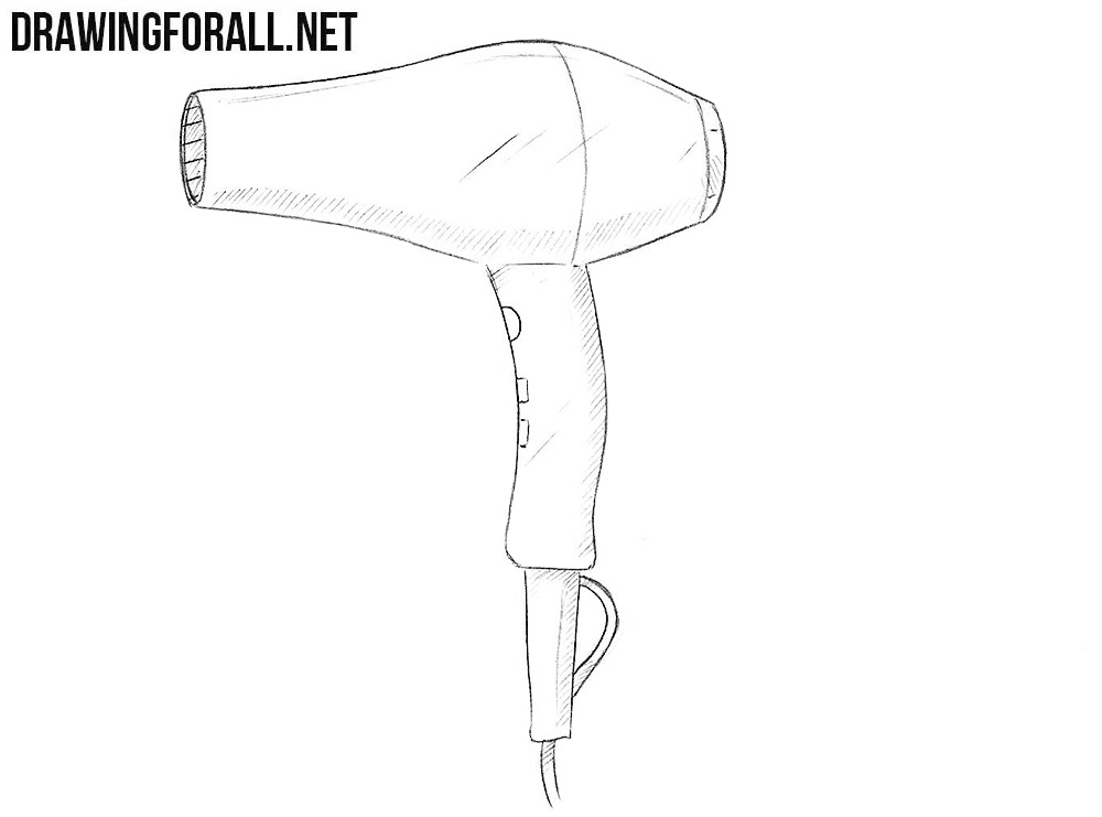How to draw a hair dryer