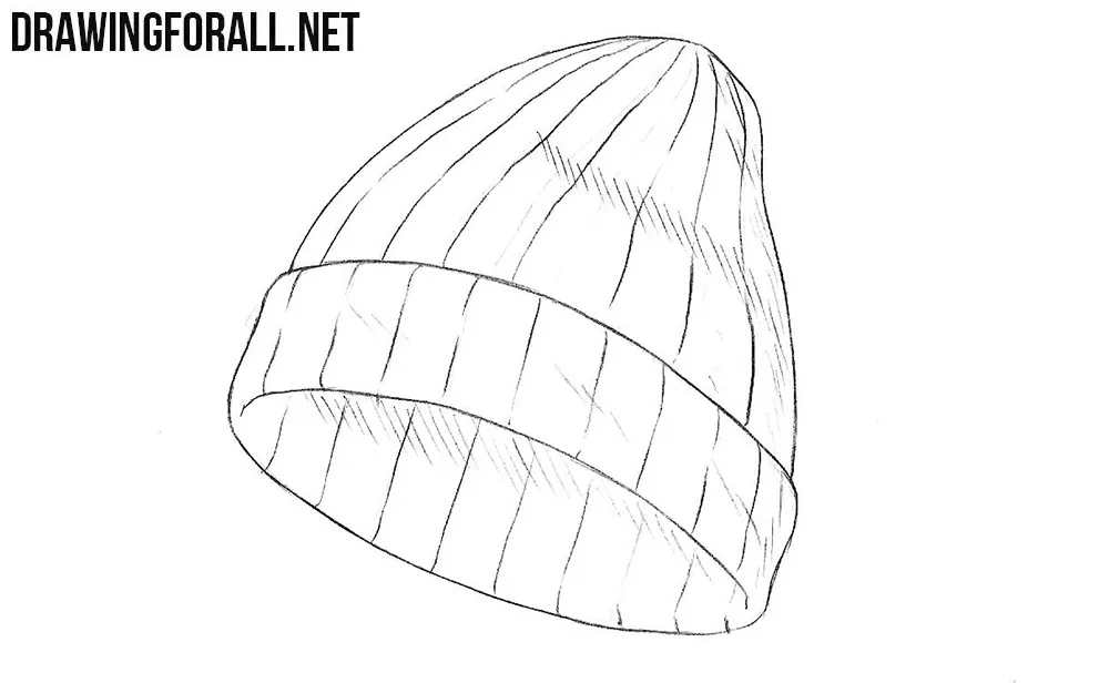 How to draw a knit hat