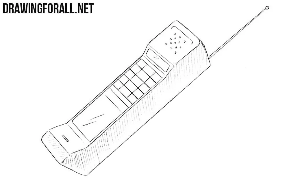 How to draw a phone from the 80s