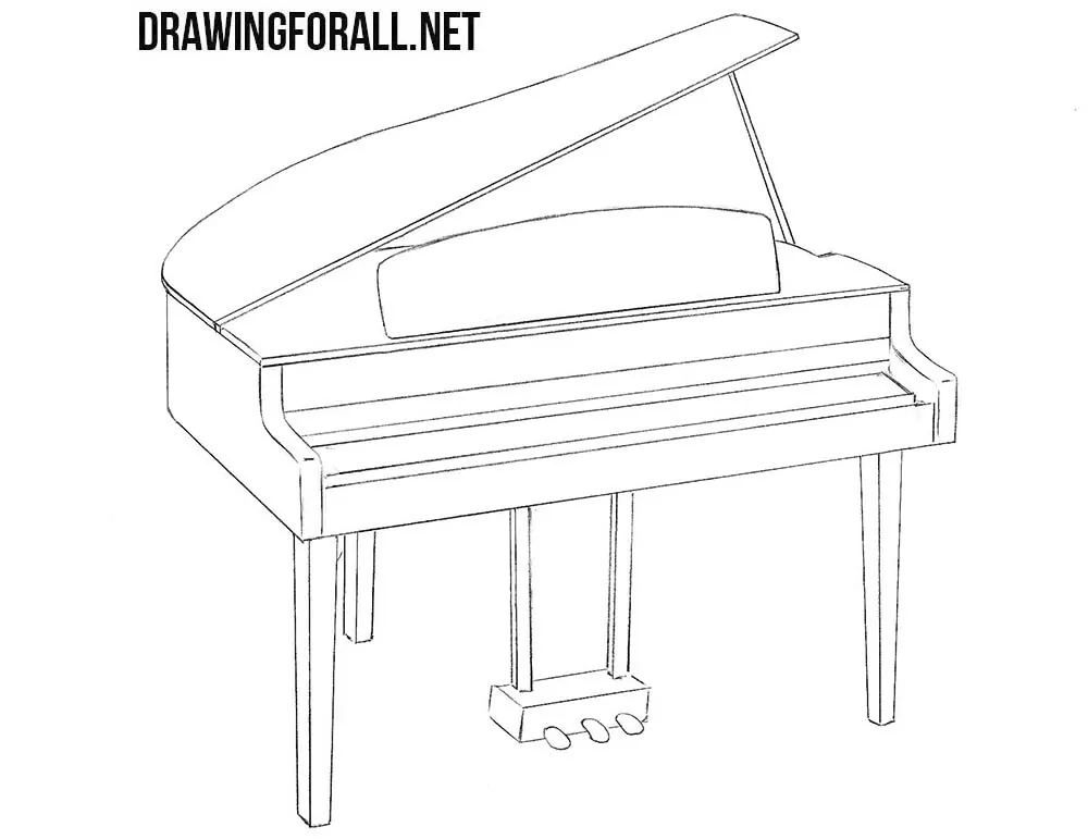 How to draw a realistic piano