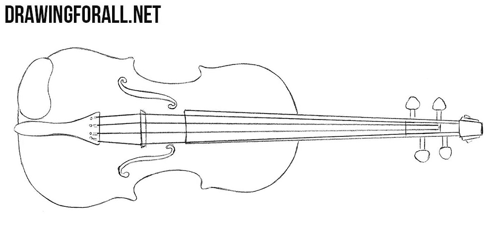 How to draw a violin