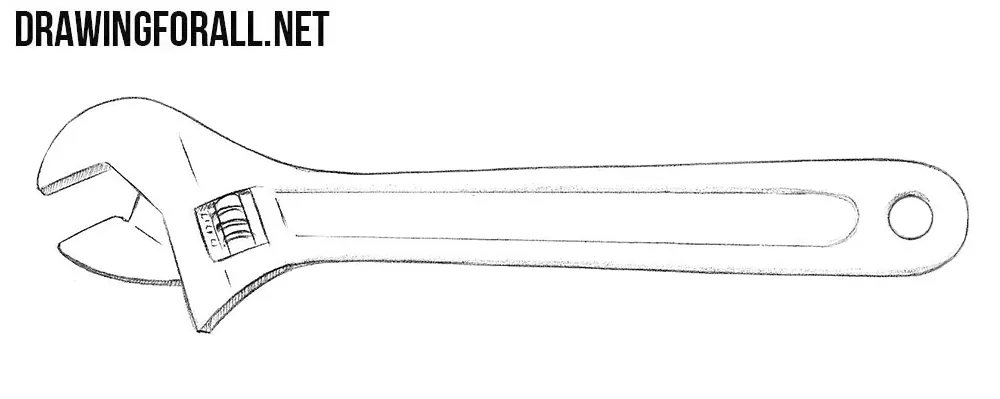 How to draw a wrench