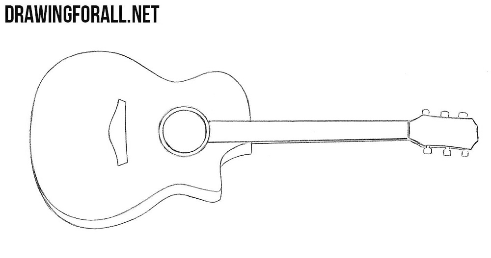 How to sketch a guitar step by step