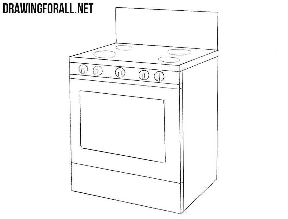 how to draw a stove