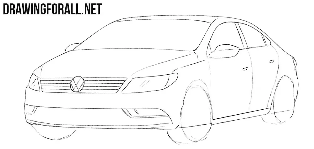 How to draw a Volkswagen CC
