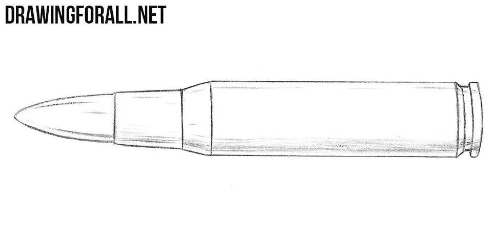 How to draw a bullet step by step