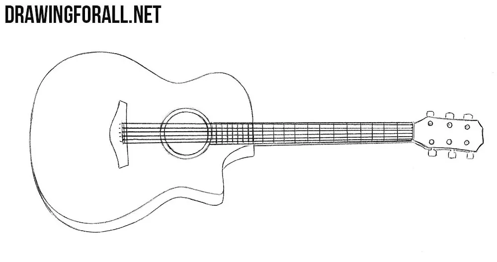 How to draw a guitar