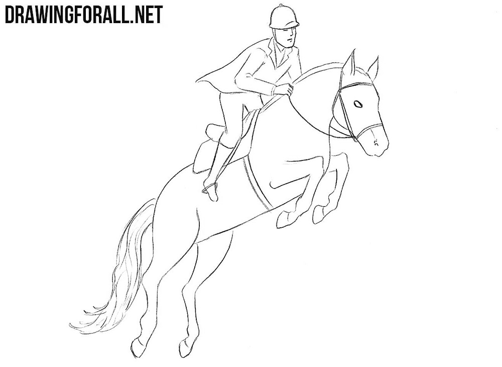 How to draw a horse rider