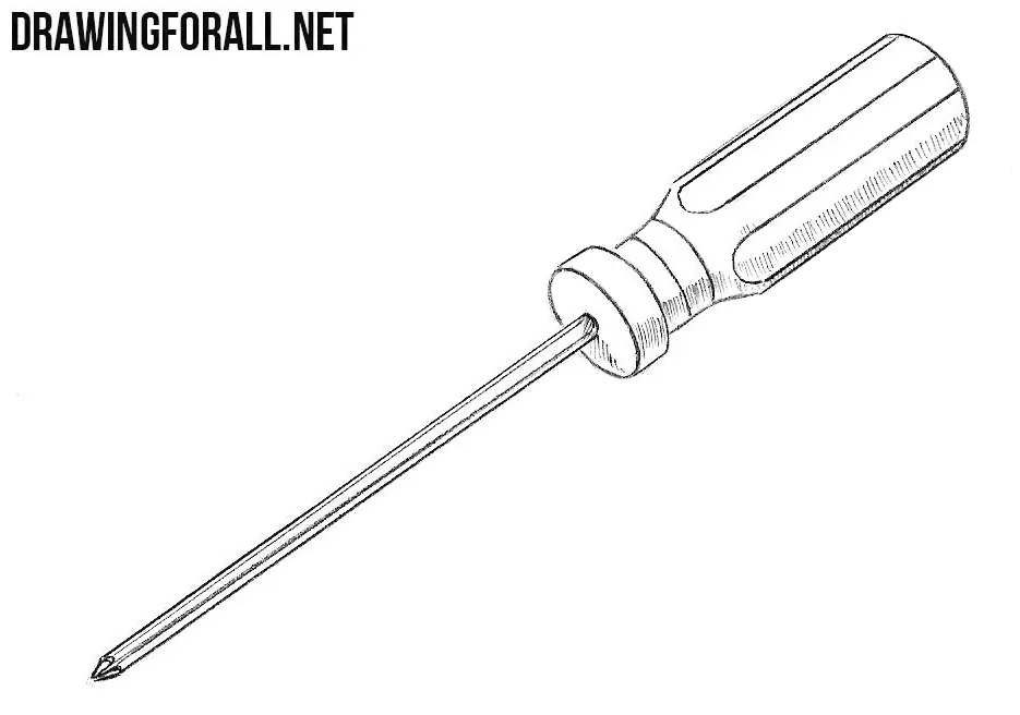 How to draw a screwdriver