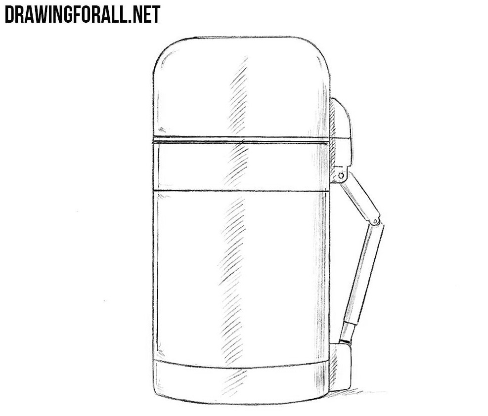 How to draw a thermos