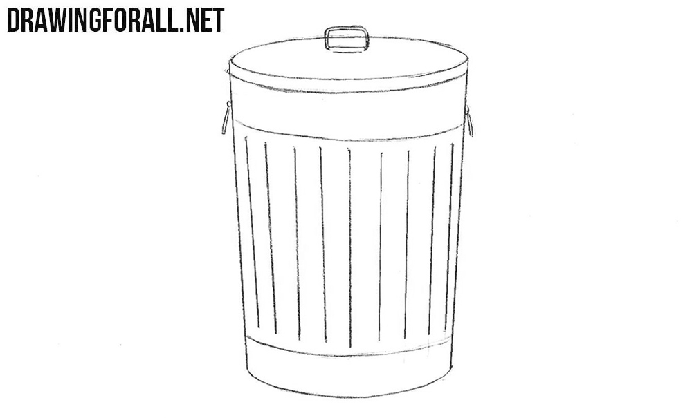 How to draw a trash bin