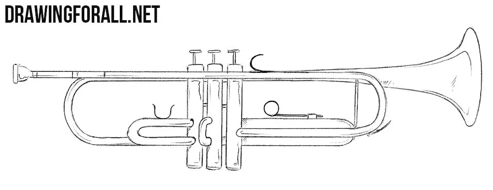 How to draw a trumpet