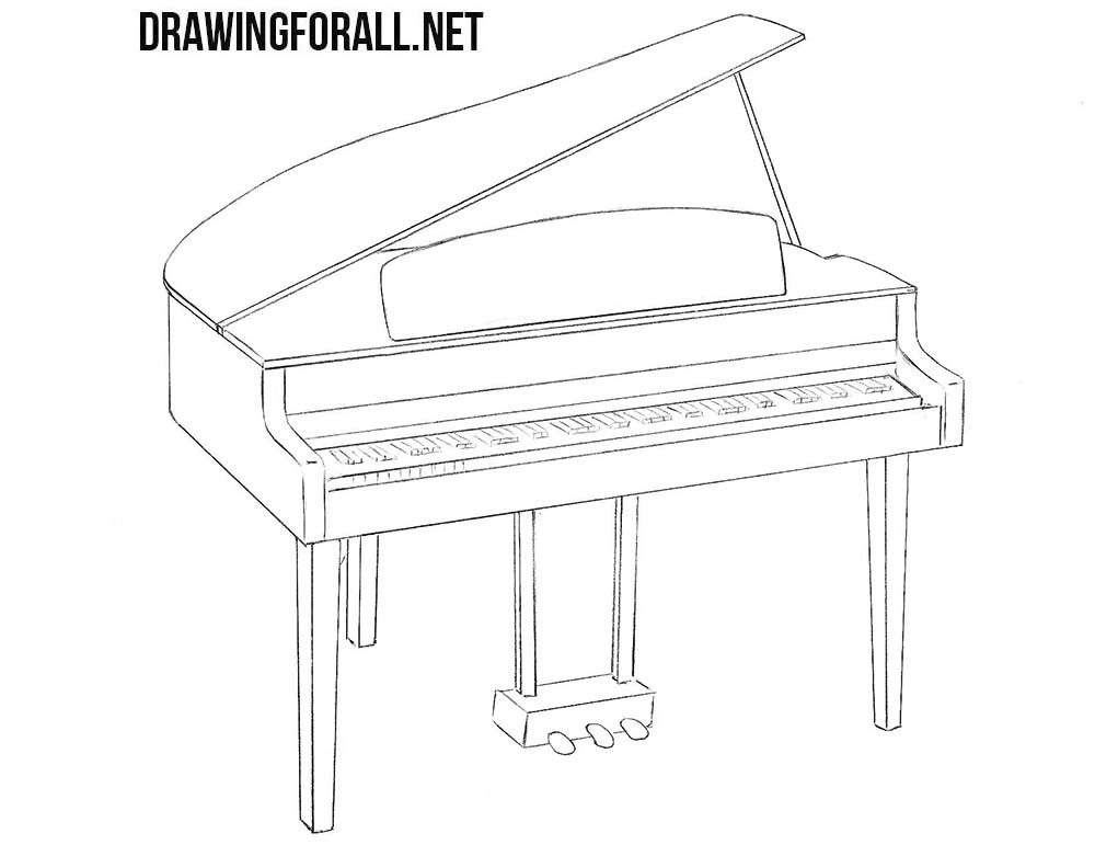 Piano drawing tutorial