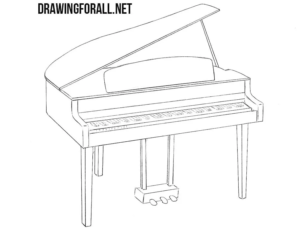 Piano drawing tutorial