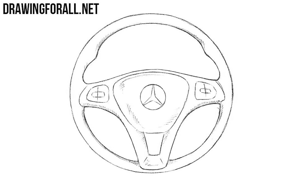 how to draw a steering wheel