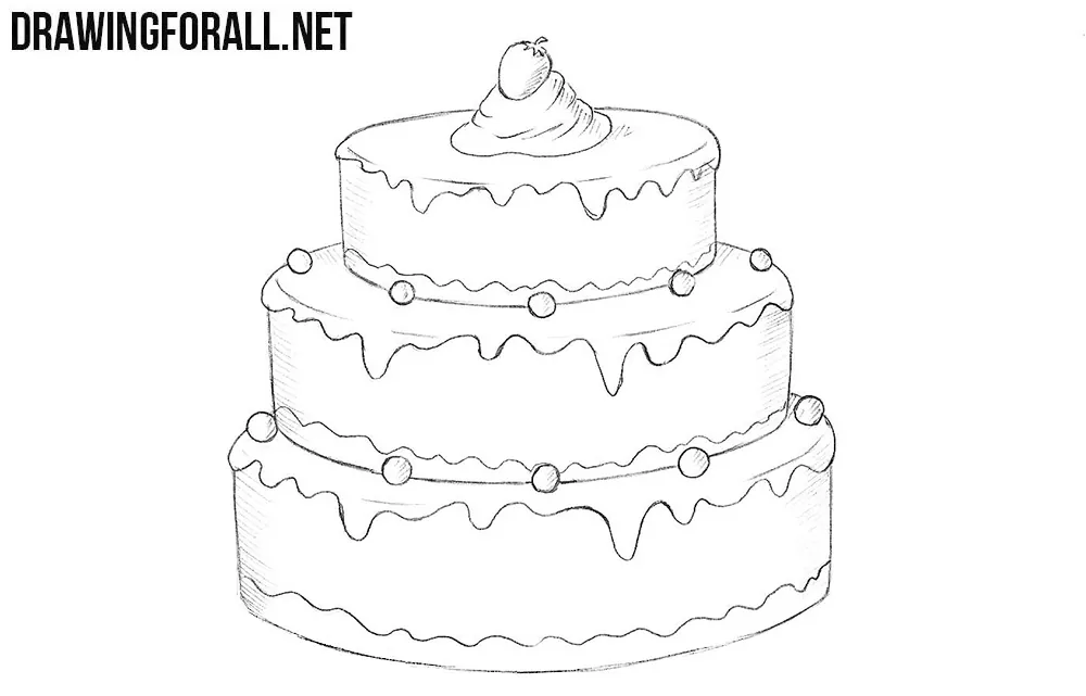 How to Draw a Cake – Step by Step Drawing Tutorial - Easy Peasy and Fun