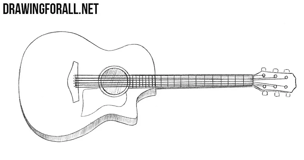 How to draw a guitar