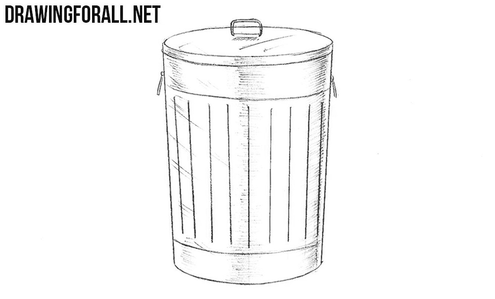 How to draw a trash can