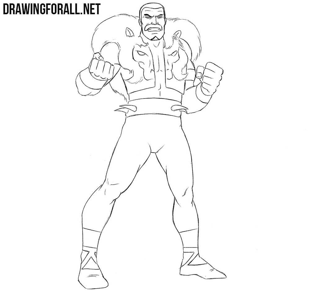Kraven the Hunter drawing tutorial