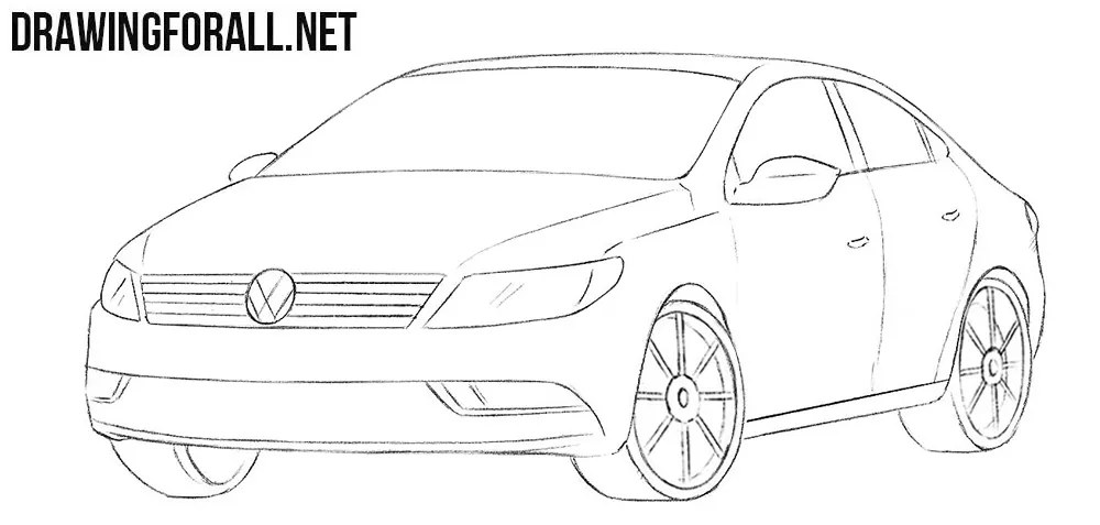 Volkswagen Passat CC drawing tutorial