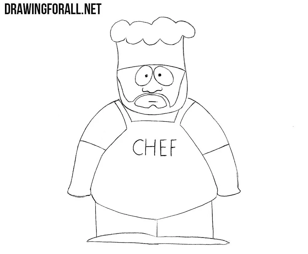 How to draw Chef from South Park