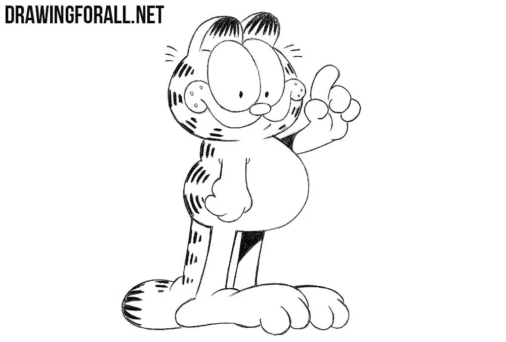 How to draw Garfield