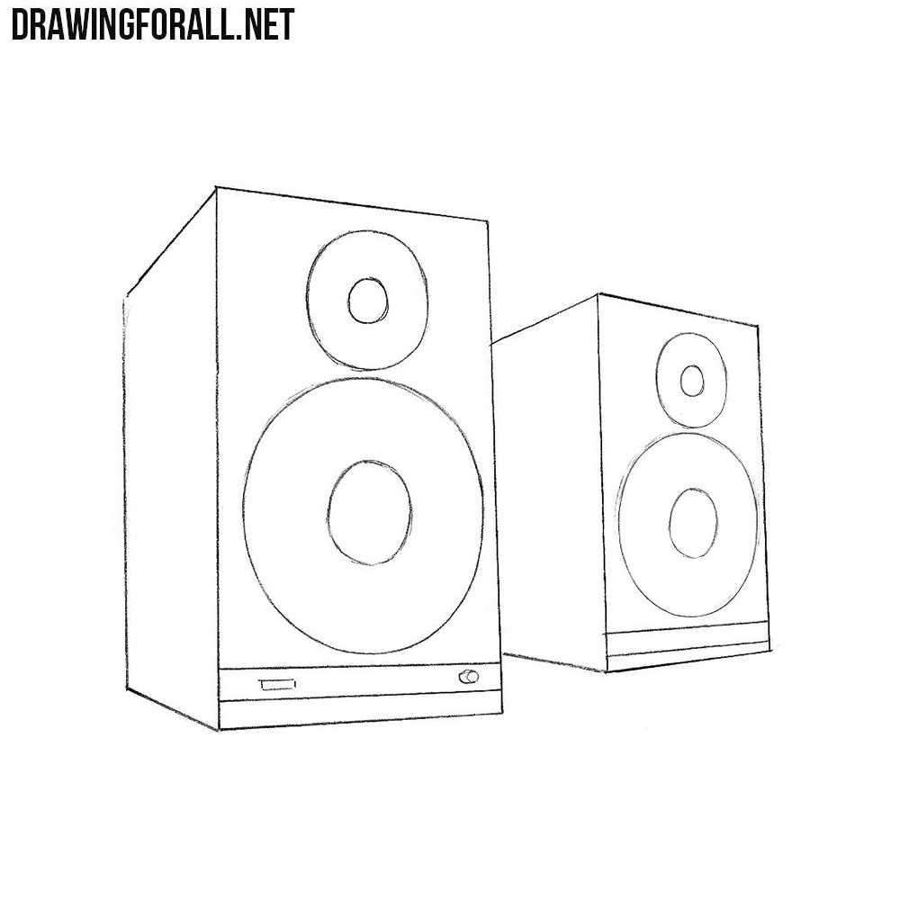 How to draw a speaker - YouTube