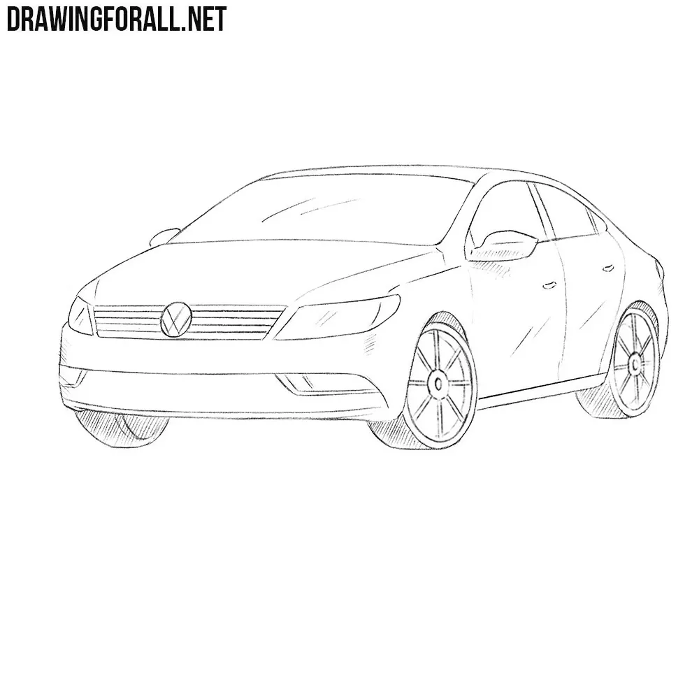 How to draw a Volkswagen Passat CC