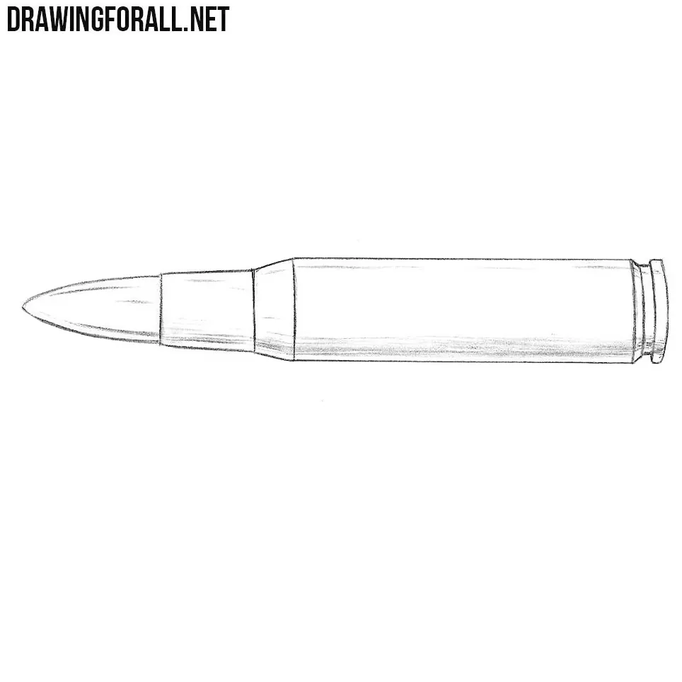 How to draw a bullet step by step