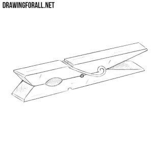 How to draw a clothespin