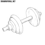 How to Draw a Dumbbell Step by Step