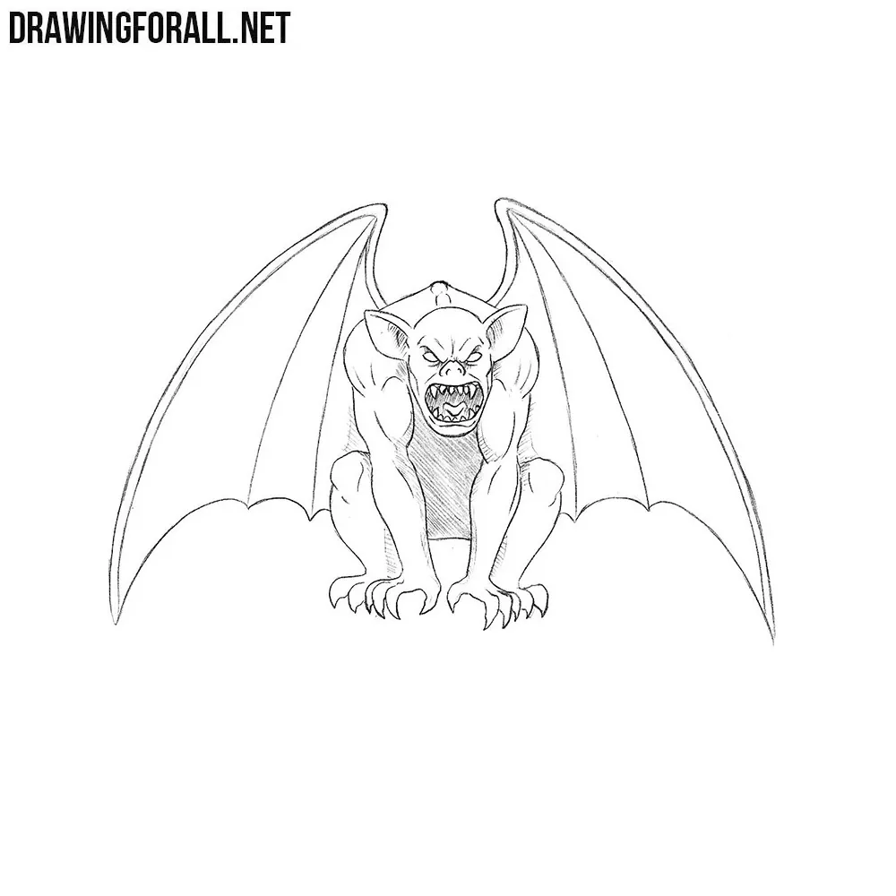 Cute Easy Sketch Krampus Drawing for Kids