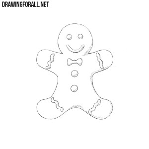 How to draw a gingerbread man